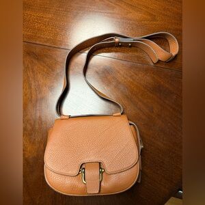 J Crew shoulder bag in pebbled tan leather